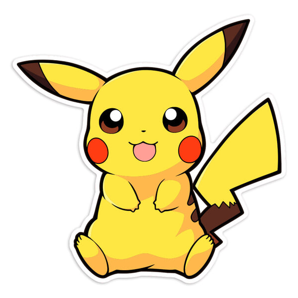 Pegatinas: Pikachu sentado kawaii Pokémon