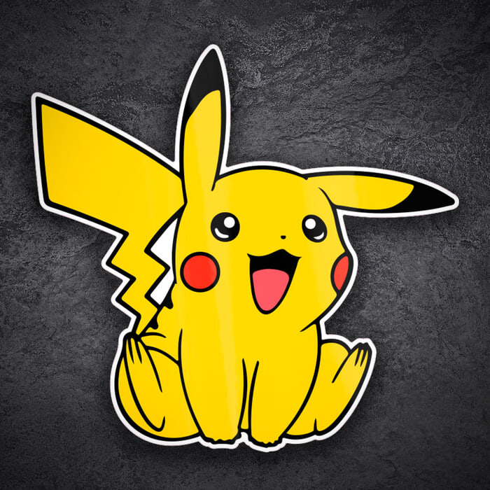 Pegatinas: Pikachu sentado feliz Pokémon