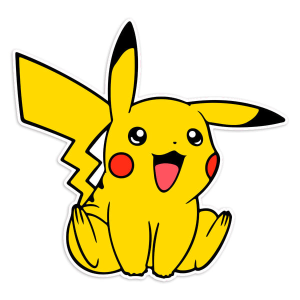 Pegatinas: Pikachu sentado feliz Pokémon