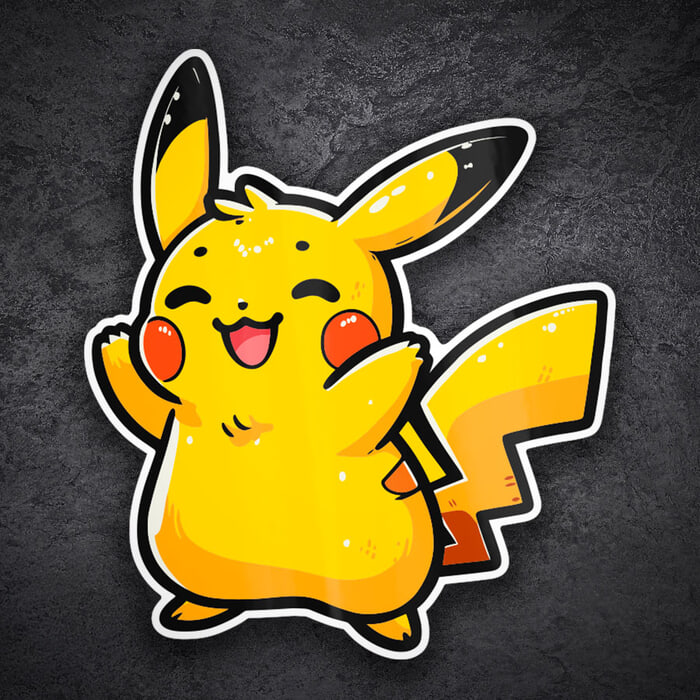 Pegatinas: Pikachu chibi feliz Pokémon