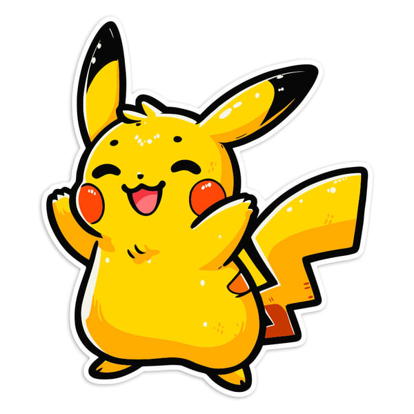 Pegatinas: Pikachu chibi feliz Pokémon