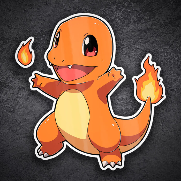 Pegatinas: Charmander feliz fuego Pokémon