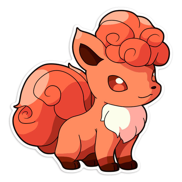 Pegatinas: Vulpix elegante fuego Pokémon