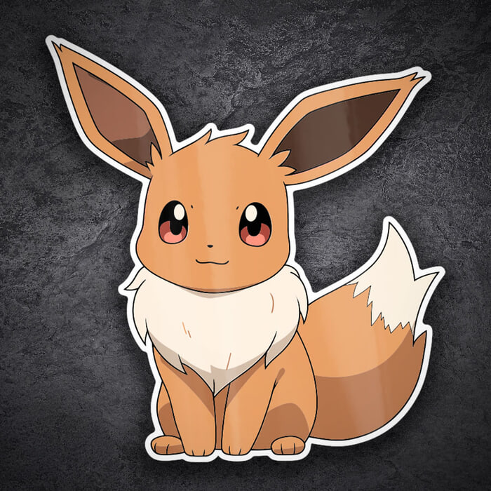 Pegatinas: Eevee sentado tierno Pokémon