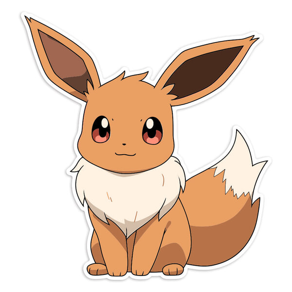 Pegatinas: Eevee sentado tierno Pokémon