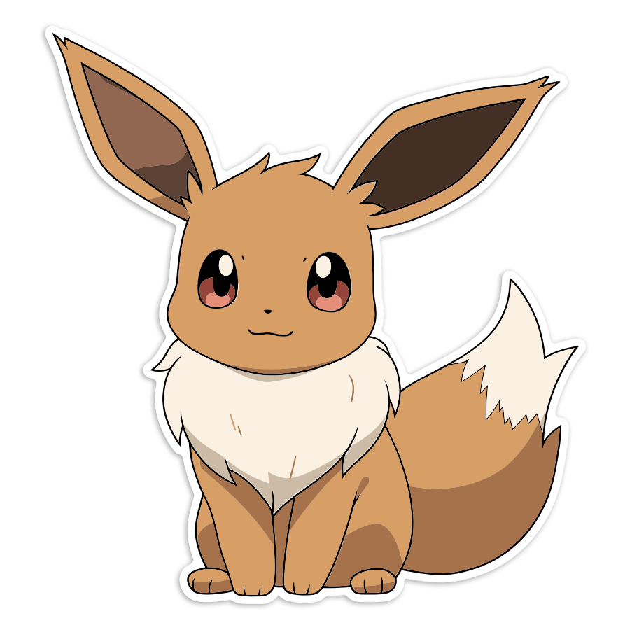 Pegatinas: Eevee sentado tierno Pokémon
