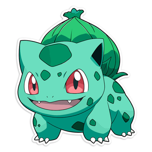 Pegatinas: Bulbasaur listo batalla Pokémon