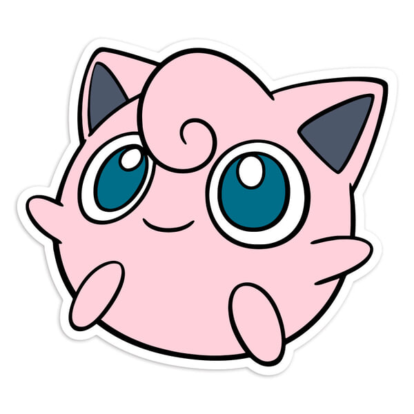 Pegatinas: Jigglypuff cara adorable Pokémon