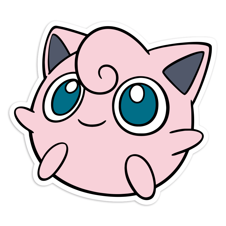 Pegatinas: Jigglypuff cara adorable Pokémon