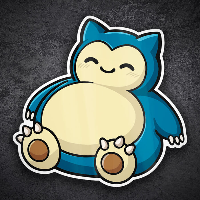 Pegatinas: Snorlax chibi dormilón Pokémon