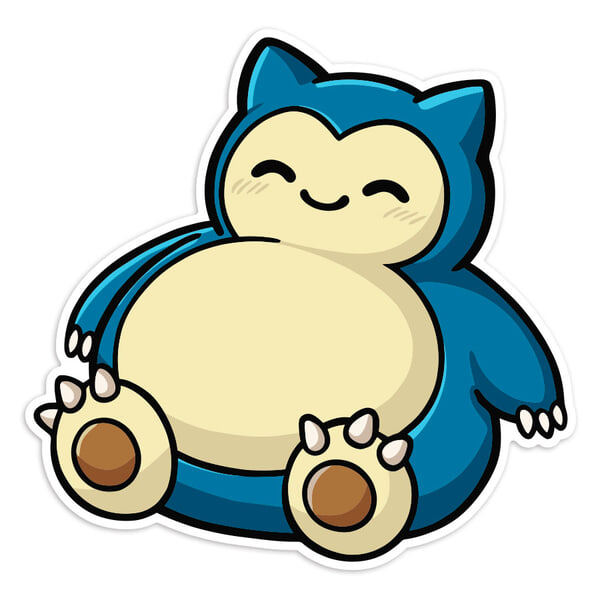 Pegatinas: Snorlax chibi dormilón Pokémon