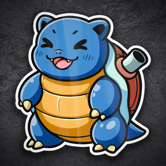 Pegatinas: Blastoise chibi feliz Pokémon