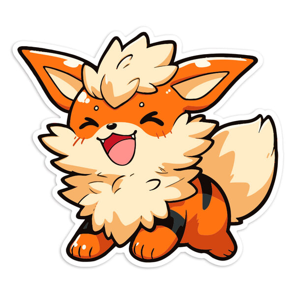 Pegatinas: Arcanine Chibi Pokémon
