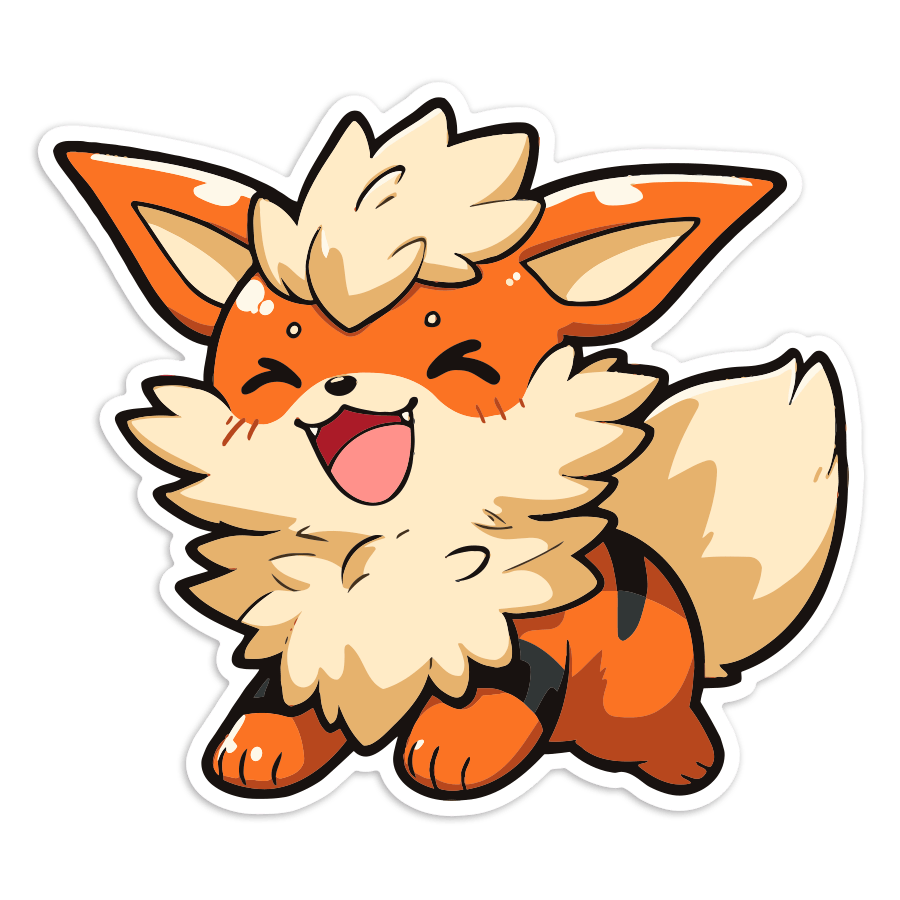 Pegatinas: Arcanine Chibi Pokémon