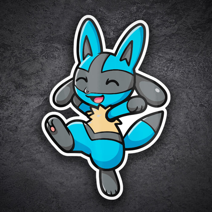 Pegatinas: Lucario Chibi Pokémon