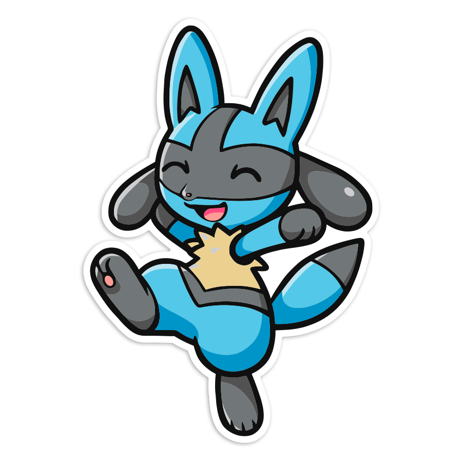 Pegatinas: Lucario Chibi Pokémon