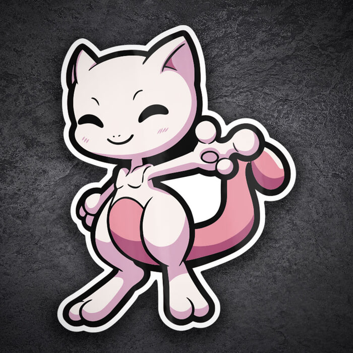 Pegatinas: Mewtwo Chibi Pokemon