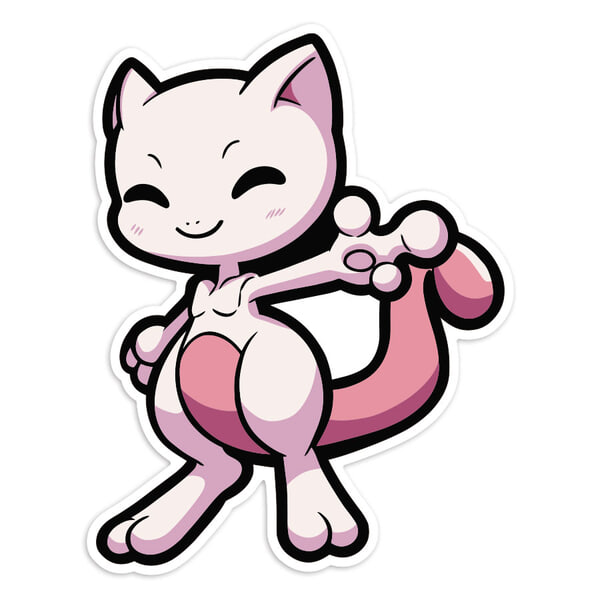 Pegatinas: Mewtwo Chibi Pokemon