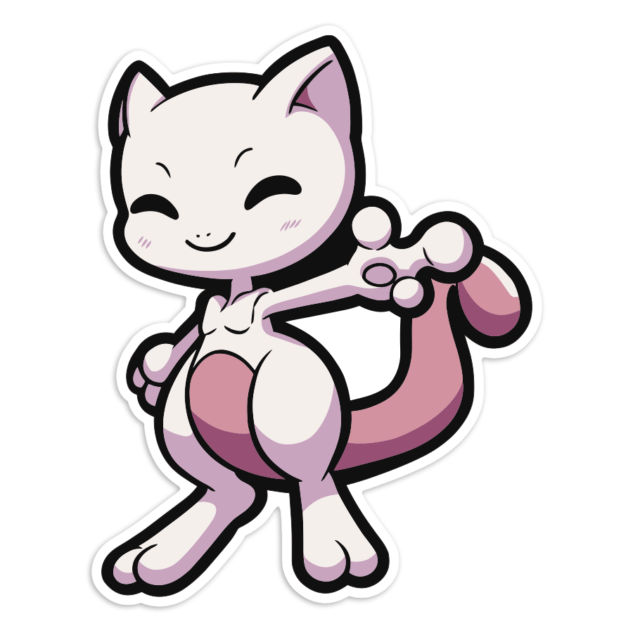 Pegatinas: Mewtwo Chibi Pokemon