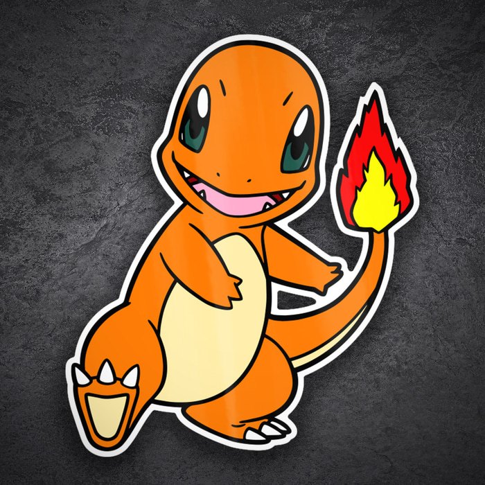 Pegatinas: Charmander Sonriente Clásico