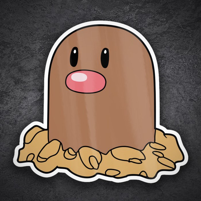 Pegatinas: Diglett Clásico Asomado