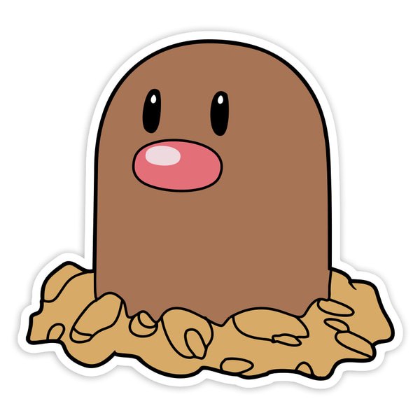 Pegatinas: Diglett Clásico Asomado
