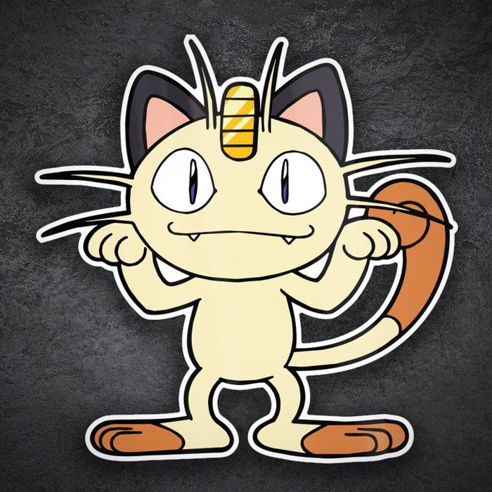 Pegatinas: Meowth Clásico Travieso