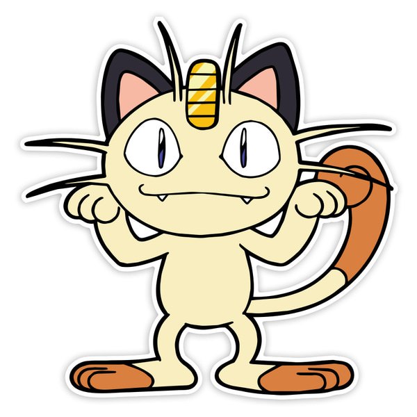 Pegatinas: Meowth Clásico Travieso