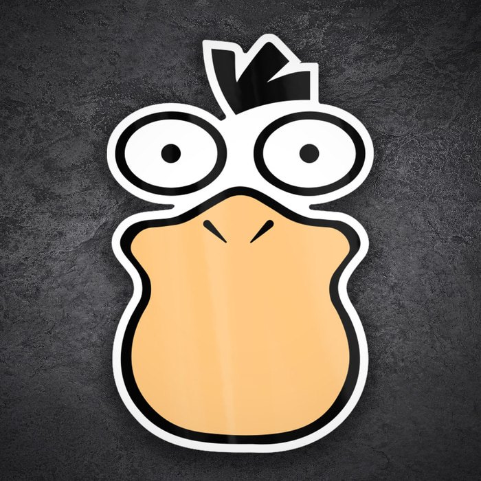 Pegatinas: Psyduck Clásico Cara de Confusión