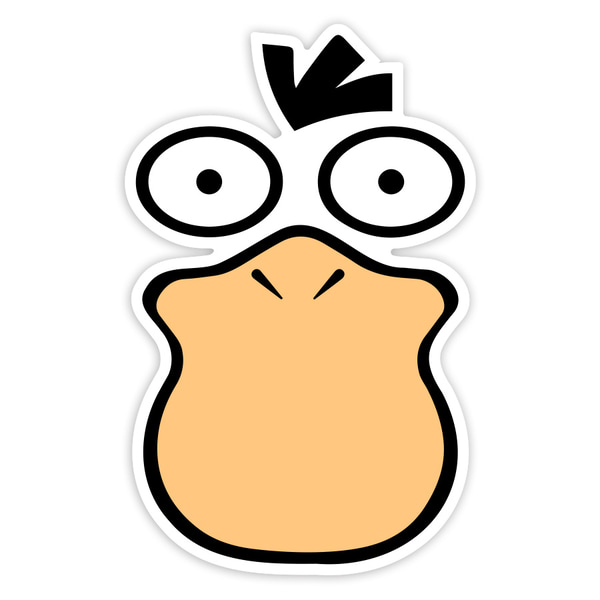 Pegatinas: Psyduck Clásico Cara de Confusión