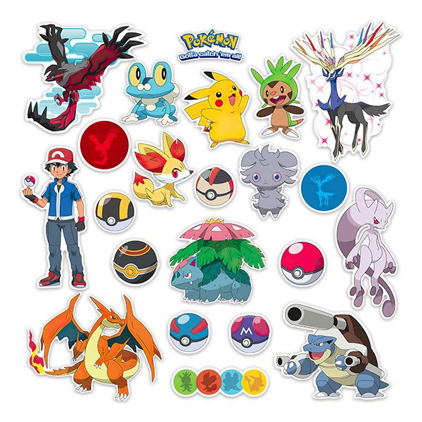 Vinilos Infantiles: Set 22X Personajes Pokémon