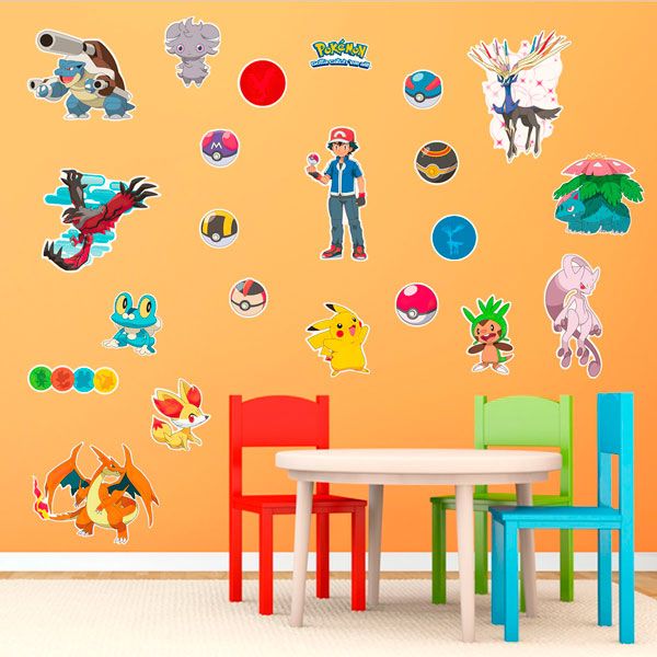 Vinilos Infantiles: Set 22X Personajes Pokémon