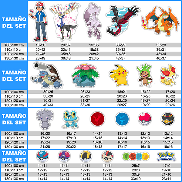 Vinilos Infantiles: Set 22X Personajes Pokémon