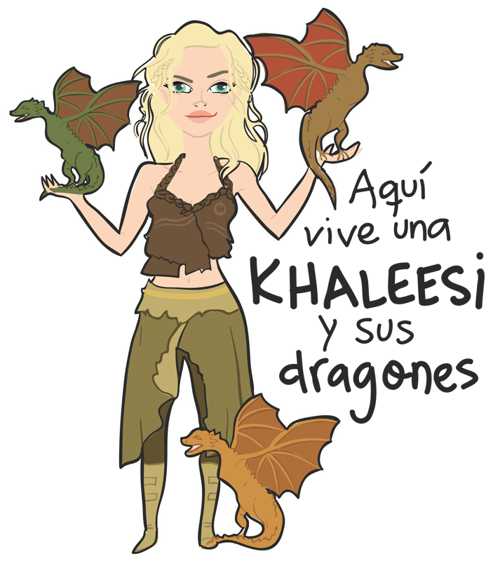 Vinilos Infantiles: Khaleesi y sus dragones 0