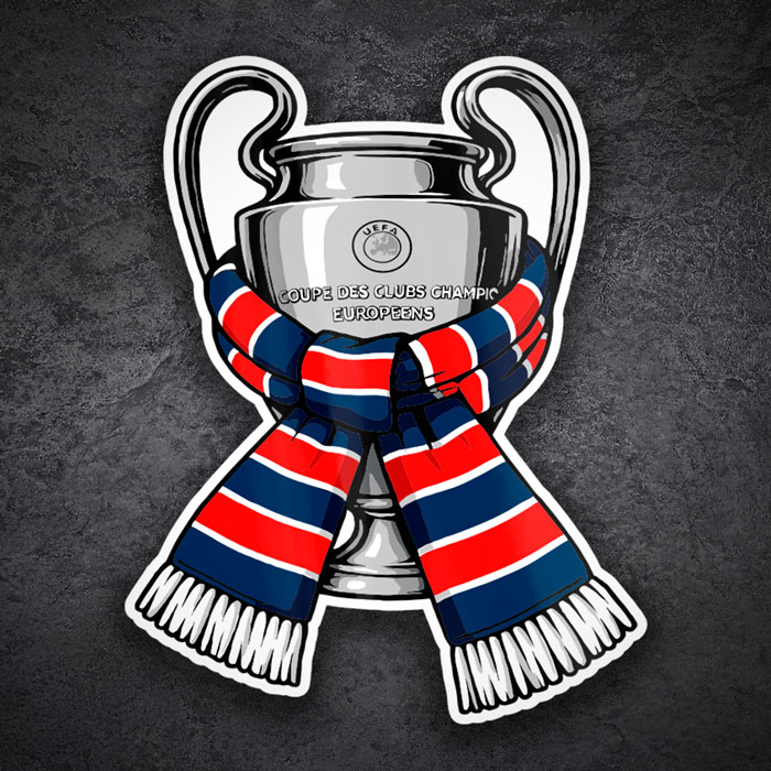 Vinilos Decorativos: Copa Champions League con Bufanda del PSG