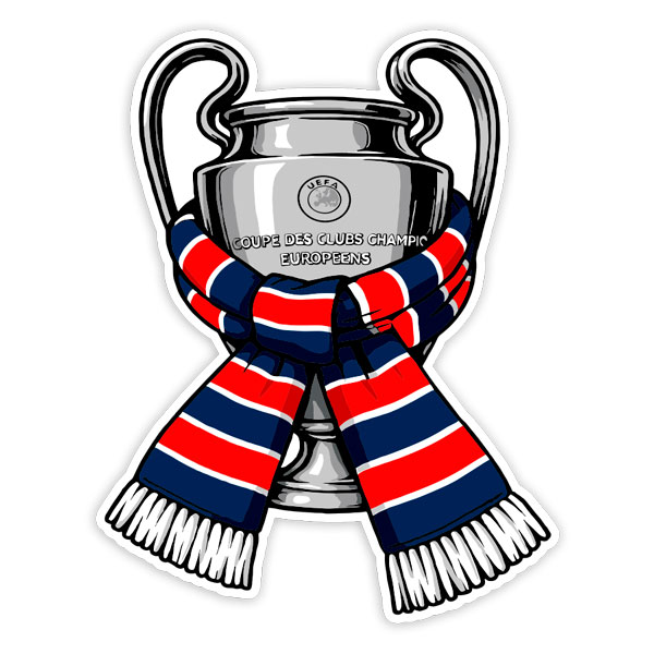 Vinilos Decorativos: Copa Champions League con Bufanda del PSG