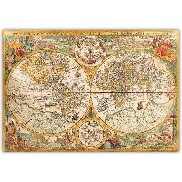 Vinilos Decorativos: Póster adhesivo Mapamundi 1594