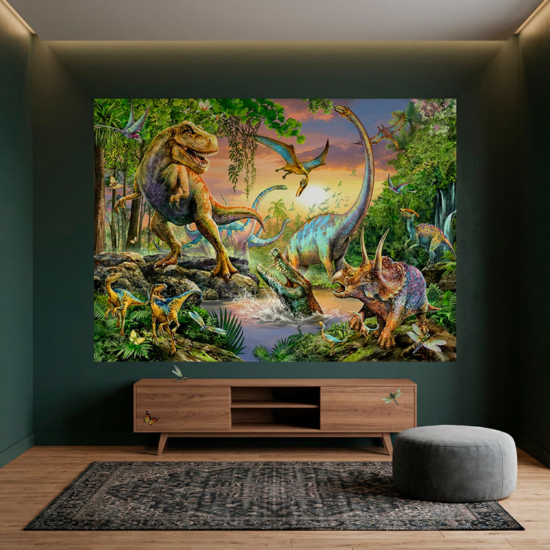 P&oacute;ster adhesivo Dinosaurios en la Selva 4