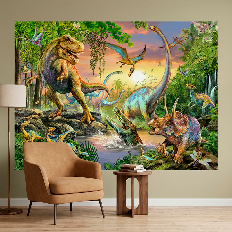 P&oacute;ster adhesivo Dinosaurios en la Selva 5