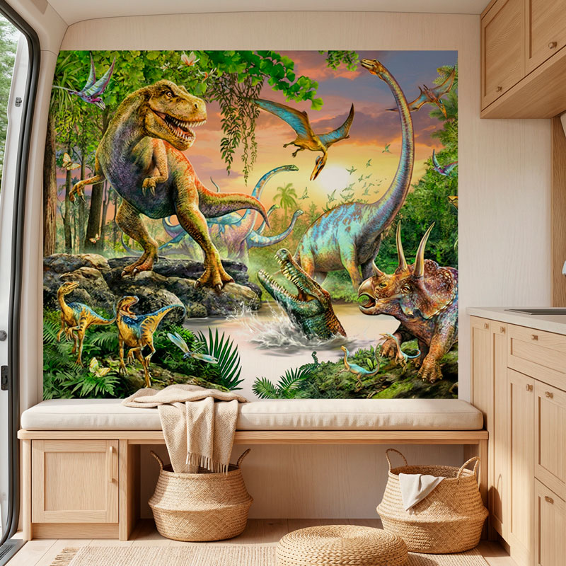 P&oacute;ster adhesivo Dinosaurios en la Selva 6