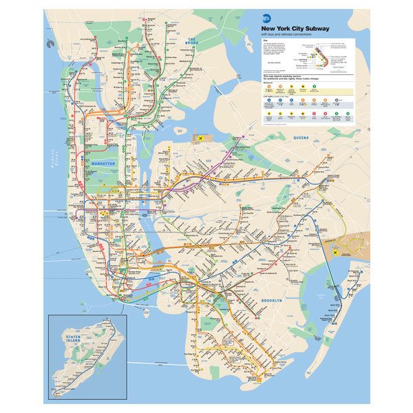 Vinilos Decorativos: Póster Mapa Metro New York