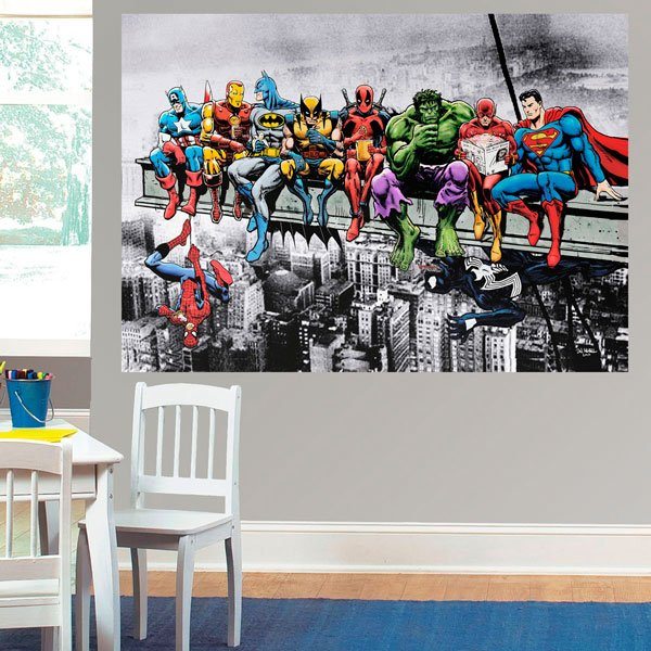 Vinilos Decorativos: Almuerzo héroes Marvel