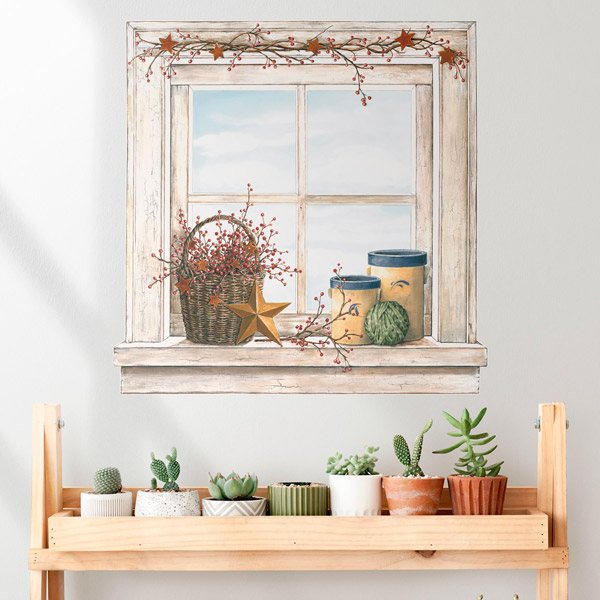 Vinilos Decorativos: Ventana con adornos