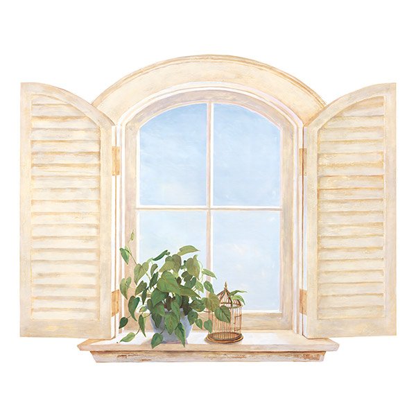 Vinilos Decorativos: Ventana con planta