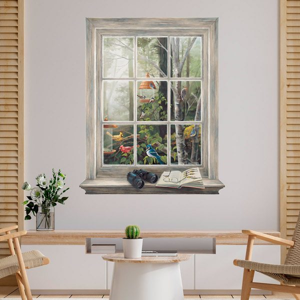 Vinilos Decorativos: Ventana con pájaros