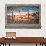 Vinilos Decorativos: Ventana atardecer patos 3