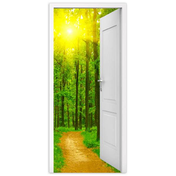 Vinilos Decorativos: Puerta abierta camino y bosque