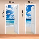 Vinilos Decorativos: Puerta abierta playa y nubes 4