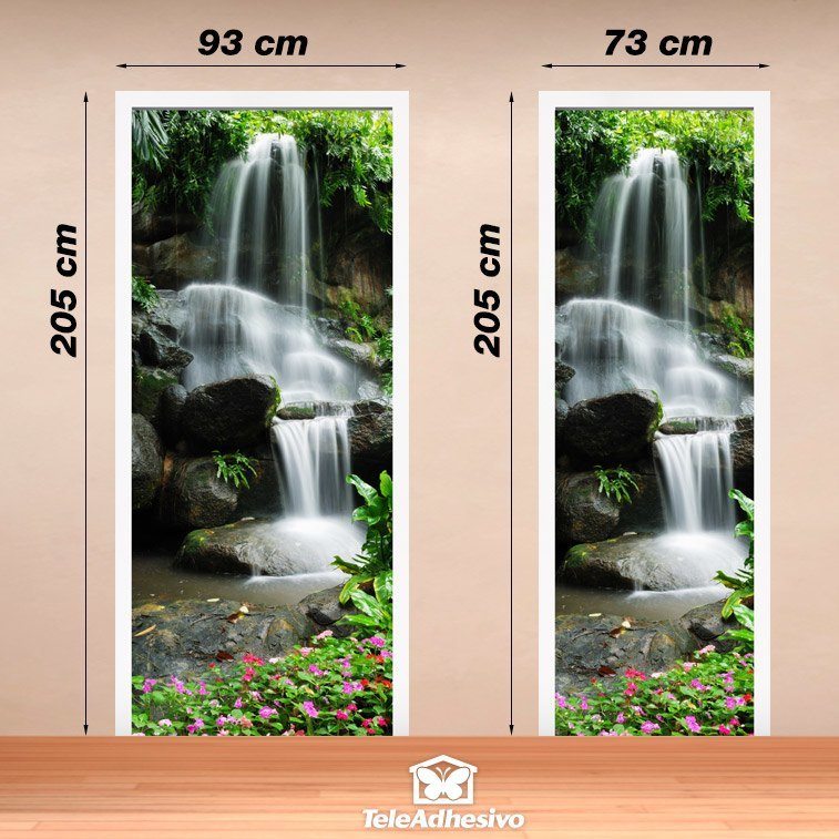 Vinilos Decorativos: Puerta cascada y piedras 2