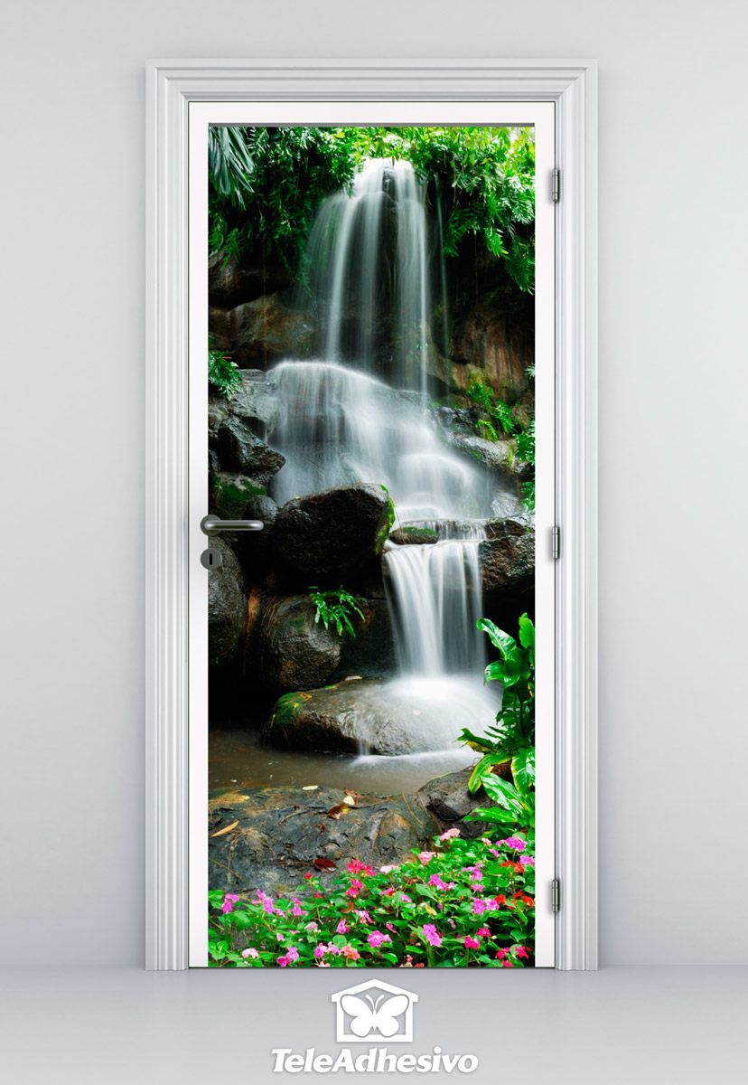 Vinilos Decorativos: Puerta cascada y piedras 2